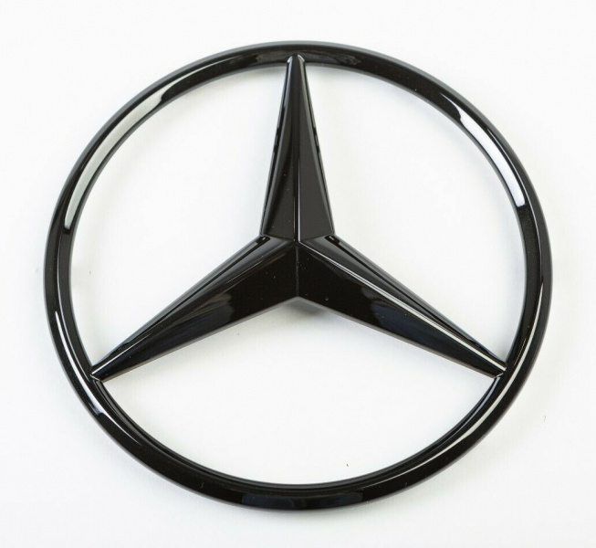 Звезда Mercedes сзади глянцевого черного цвета