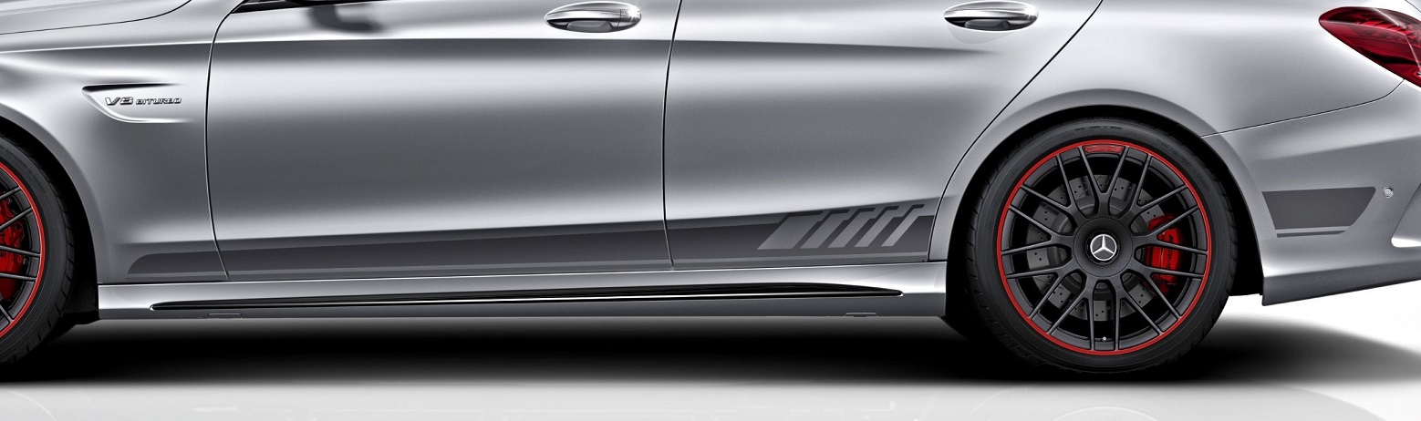 Наклейка декоративная на левый порог AMG Edition 1