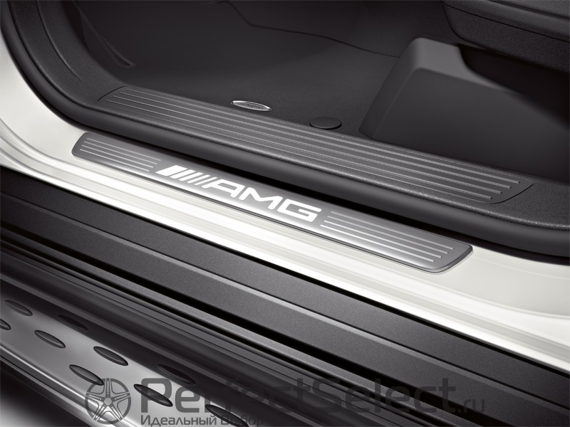 Накладки на пороги AMG, с белой подсветкой, Комплект из 2-х частей