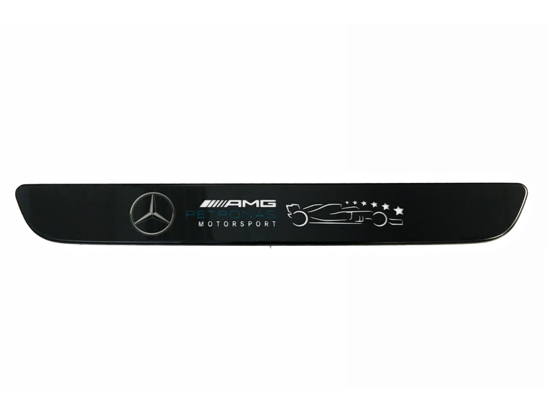 Накладки на пороги, С освещением, впереди, «Mercedes AMG-Petronas», 6 звезд
