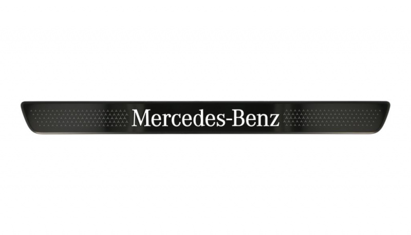 Накладка порога с подсветкой и узором Mercedes-Benz, передняя, 2 шт.